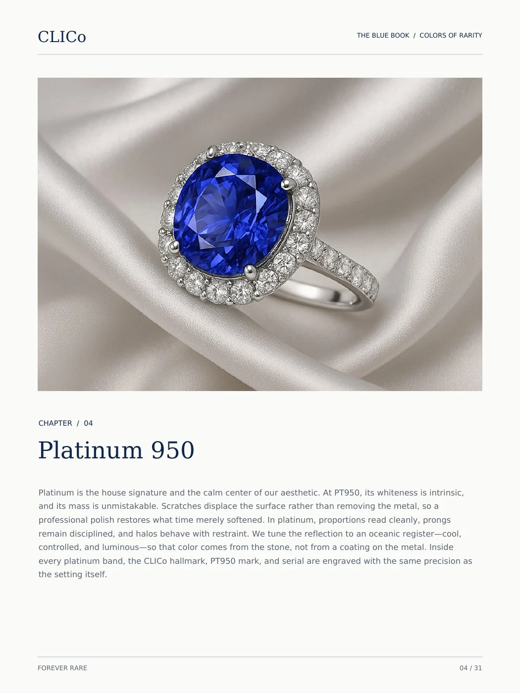 CLICO Blue Book page 4: Platinum 950