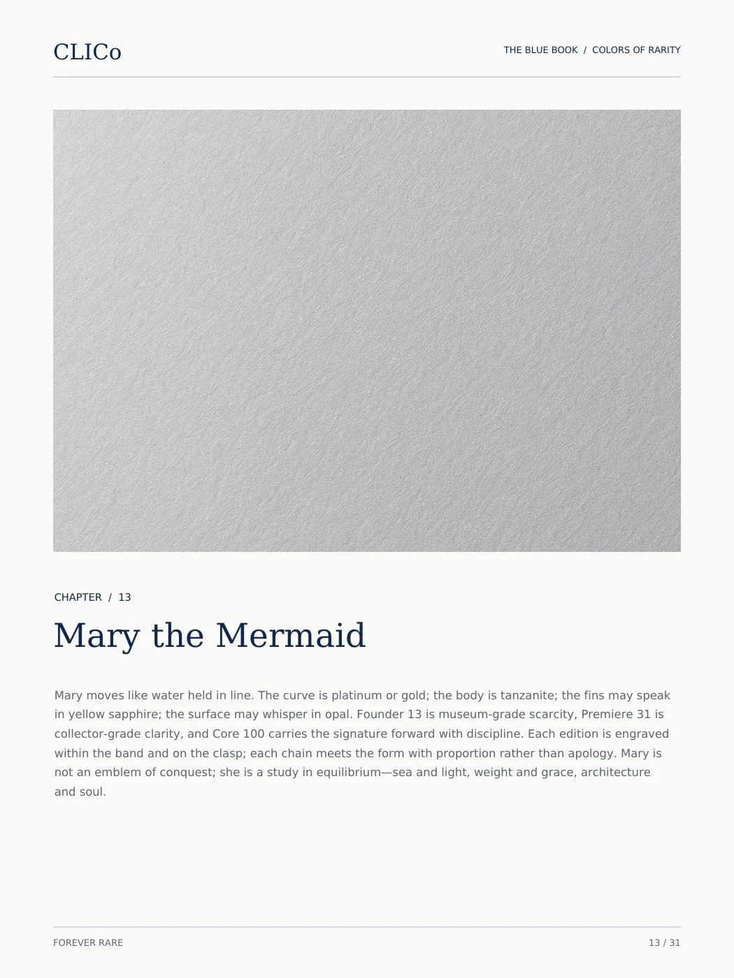 Mary the Mermaid chapter in the original CLICO Blue Book