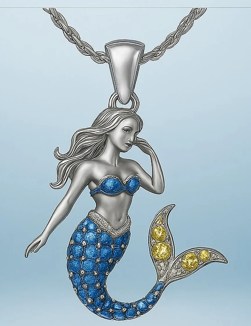 Original Mary the Mermaid pendant concept